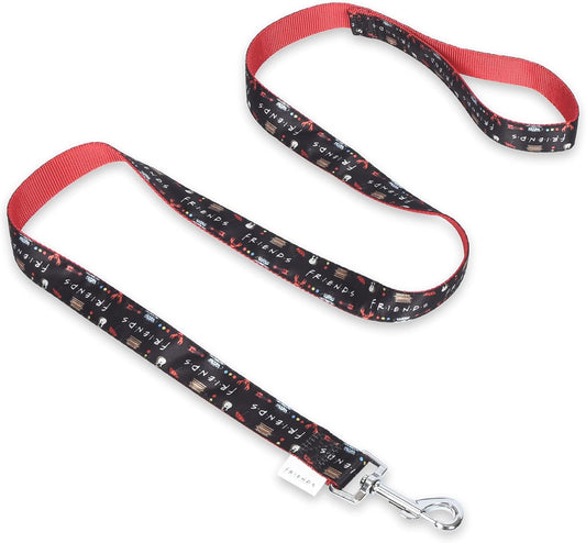 Friends TV Show Iconic Graphics Dog Leash - Friends Dog Lead, Puppy Leash, Leash for Dogs, Dog Leashes, Cute Dog Leash, Black Dog Leash, Red Dog Leash, Friends Pet Leash for Puppy, Dog Walking Leash