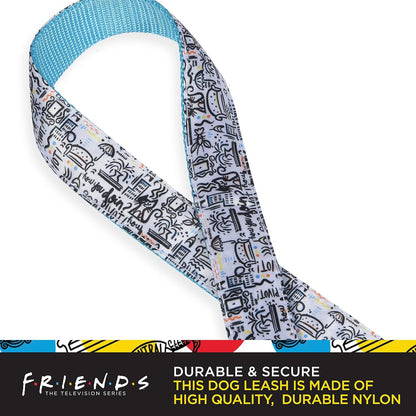 Friends TV Show City Doodle Dog Leash, Attaches to Harness - Friends Dog Lead, Puppy Leash, Leash for Dogs, Dog Leashes, Cute Dog Leash, Blue Dog Leash, Friends Pet Leash for Puppy, Dog Walking Leash