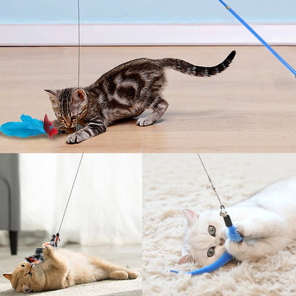 12-Piece Interactive Cat Feather Toy Set with Wands & Tunnel, Multicolor (2 Pack)