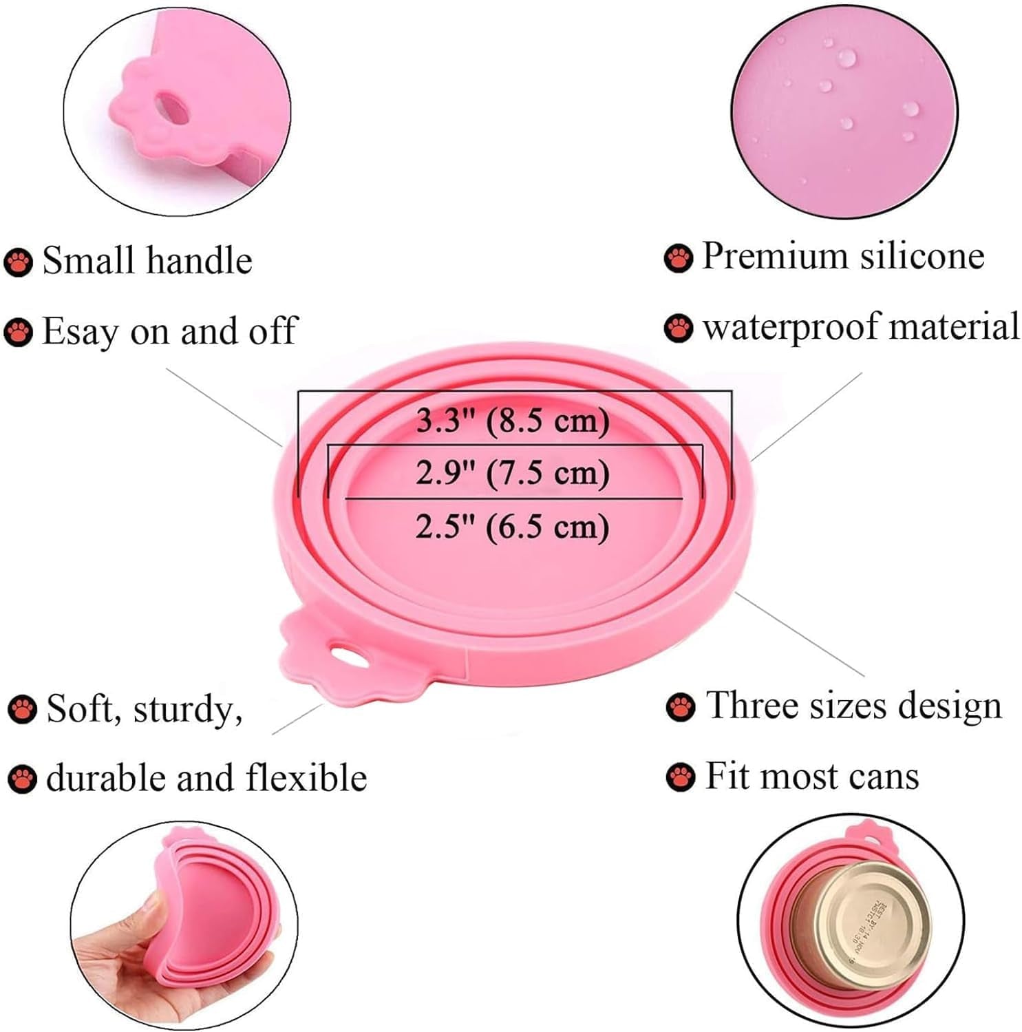 Food Can Lids, Universal BPA Free Silicone Can Lids Covers for Dog and Cat Food, One Can Cap Fit Most Standard Size Canned（4 Pack Multicolor