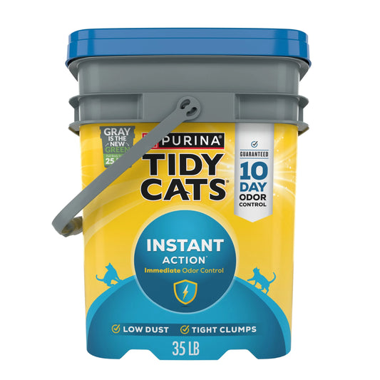 Purina  Instant Action Clumping Cat Litter, Natural, Low Dust, Odor Control, 35 Lb. Pail