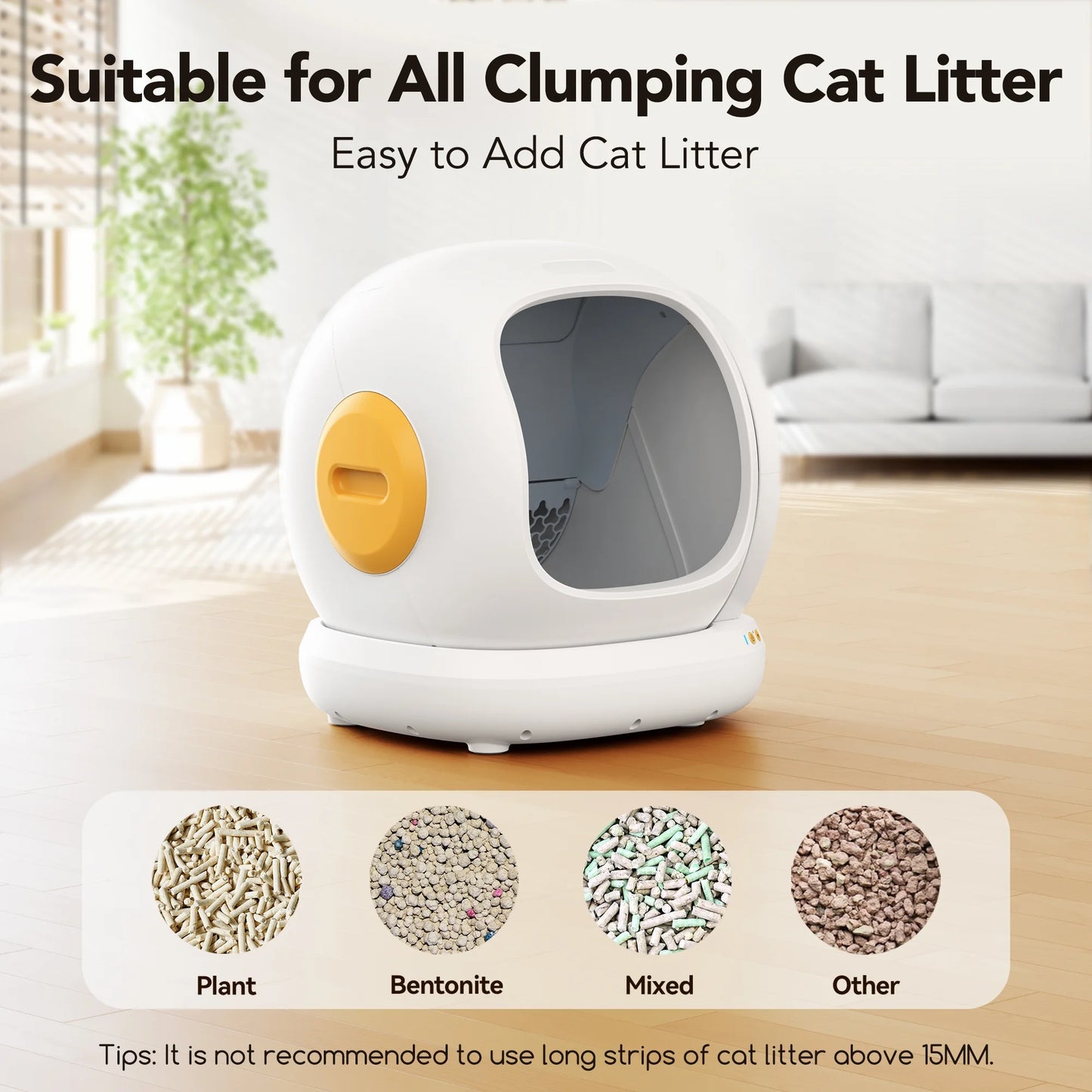 Smart Automatic Self-Cleaning Cat Litter Box, APP Control/Integrated Safety Protection,White