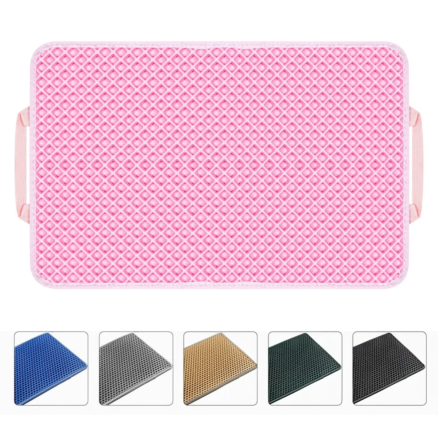 Double Layer anti Tracking Waterproof Cat Litter Trapping Mat Pink